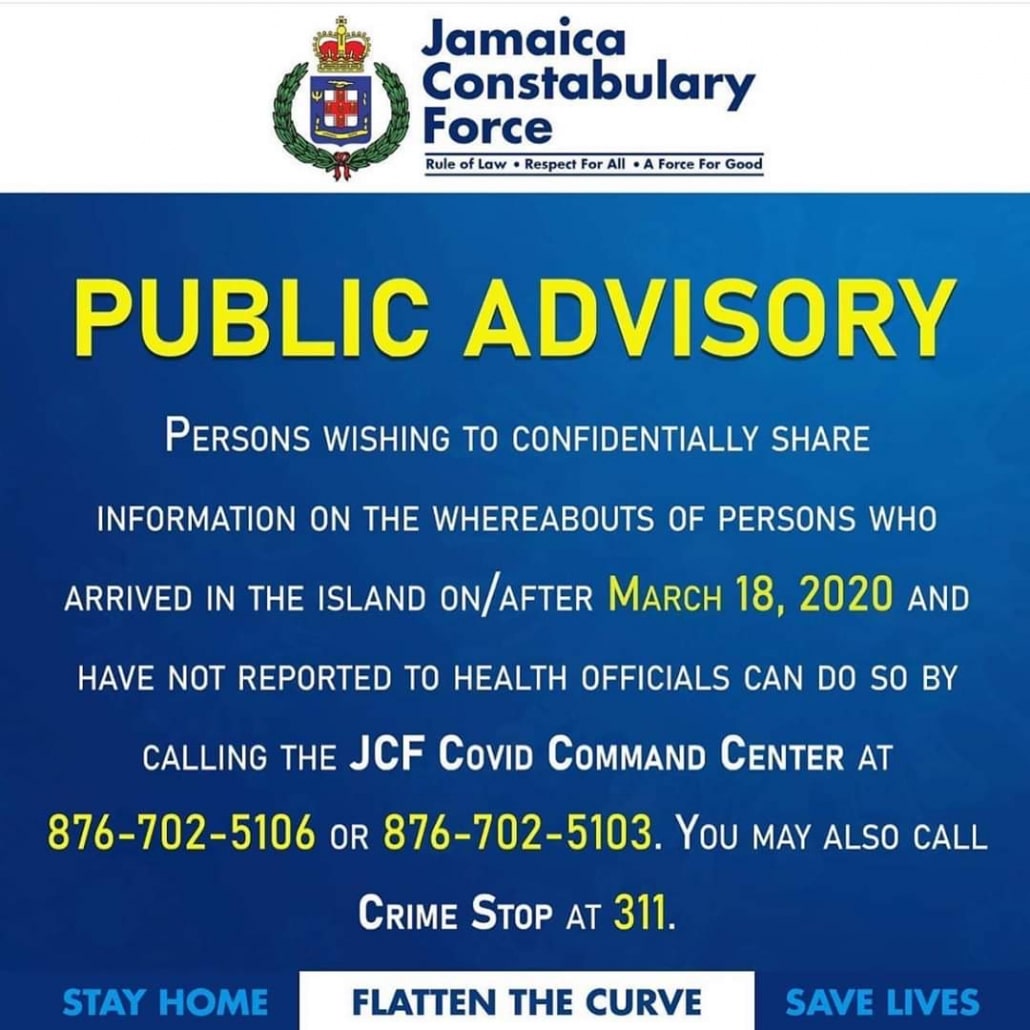 COVID19 Updates Jamaica Constabulary Force