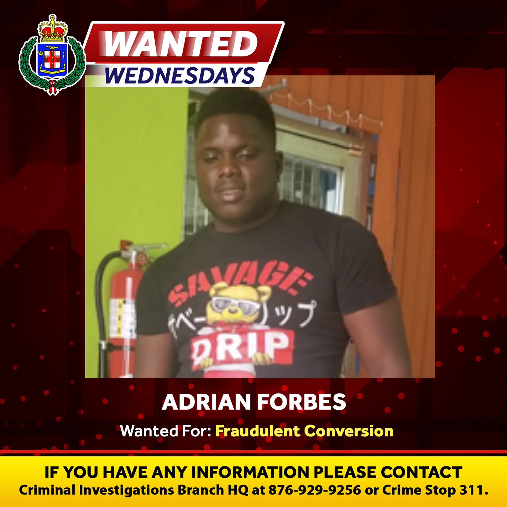 St. Andrew South Police List Wanted Men Jamaica Constabulary Force