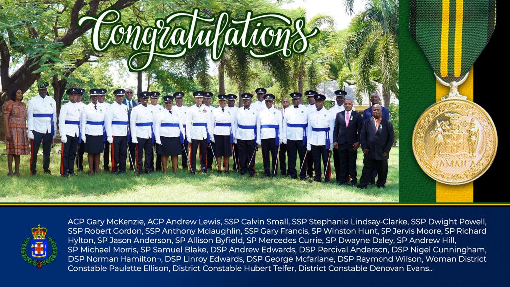 JCF Members Receive National Award - Jamaica Constabulary Force