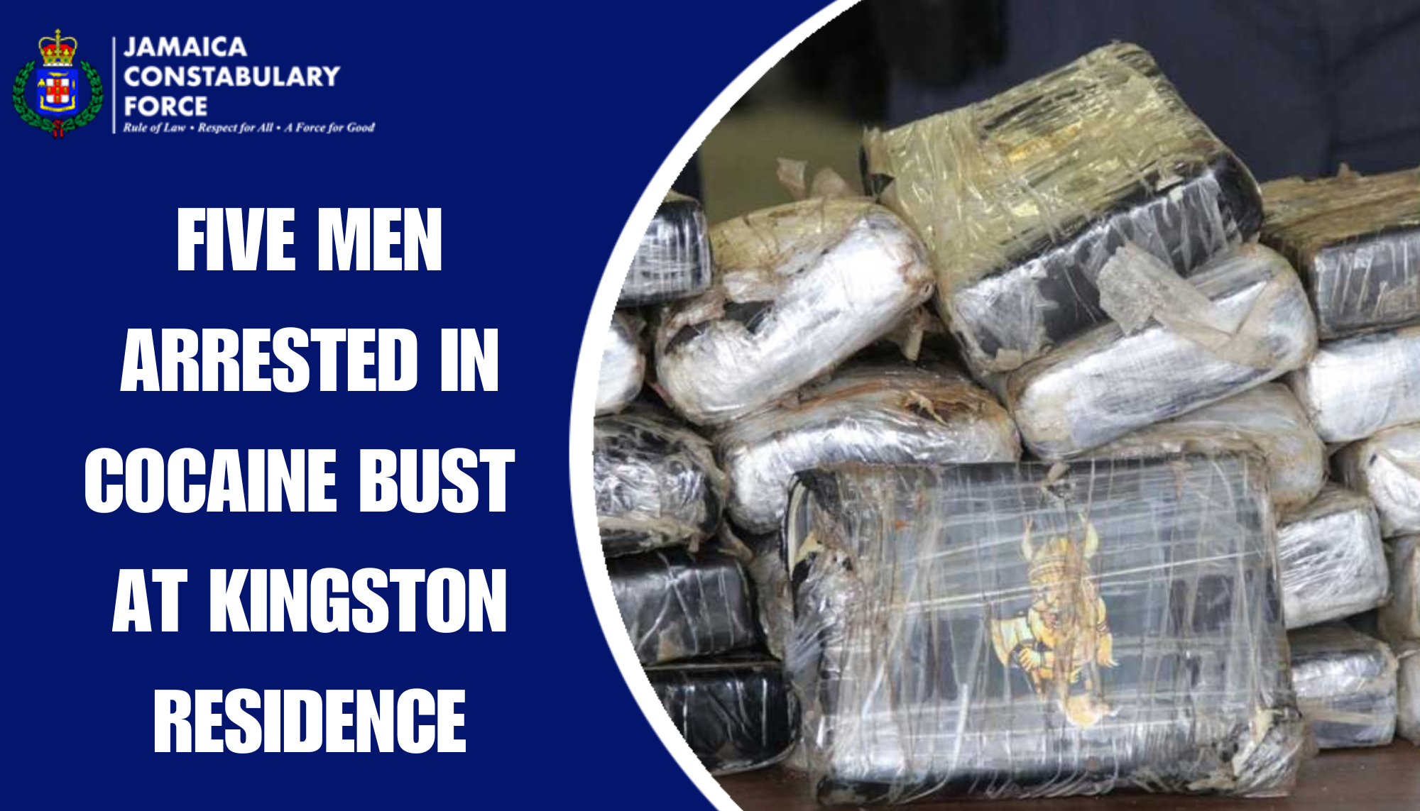 Five men arrested in cocaine bust – Jamaica Constabulary Force