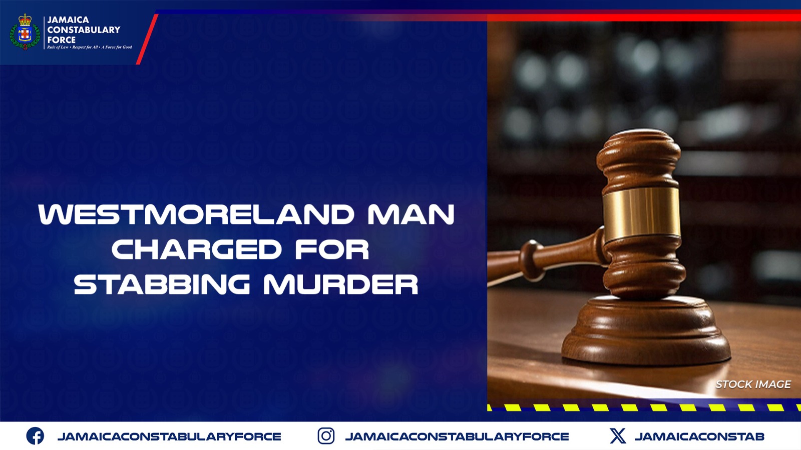 Westmoreland man charged for stabbing Murder - Jamaica Constabulary Force