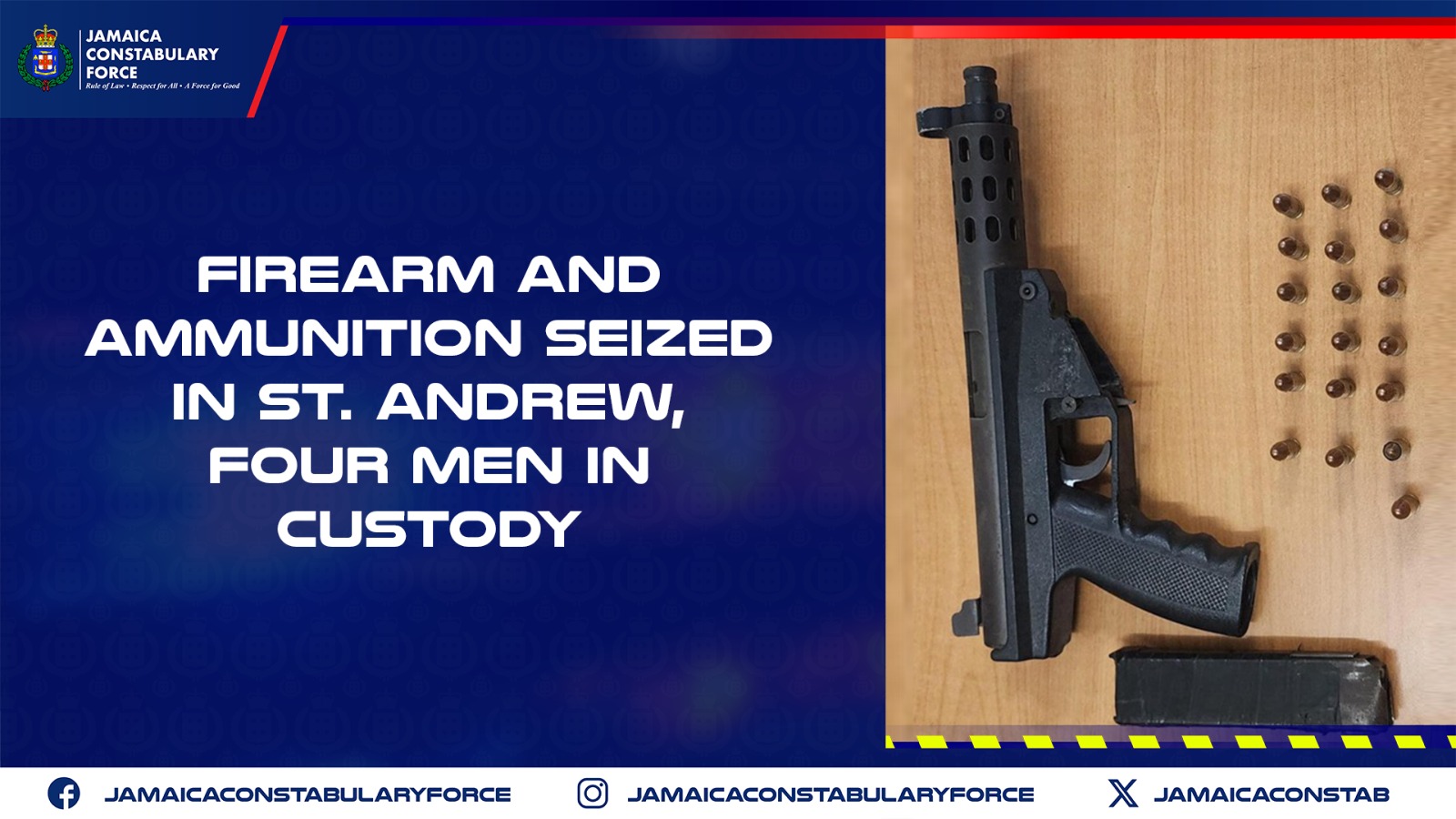 Firearm and Ammunition Seized in St. Andrew, Four Men in Custody ...