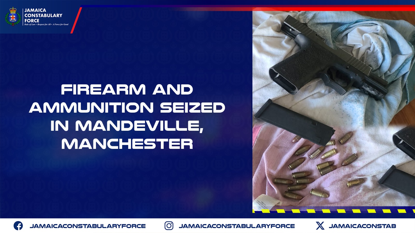 Firearm and Ammunition Seized in Mandeville, Manchester - Jamaica ...