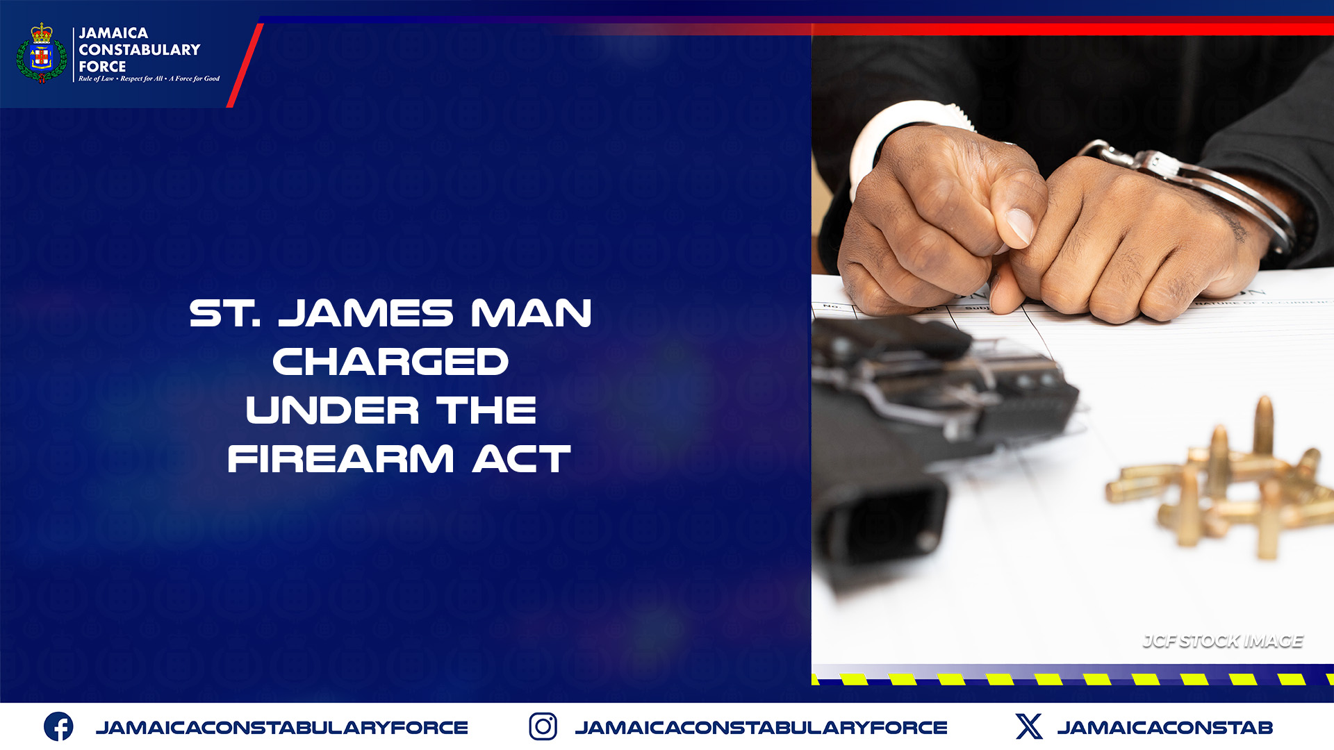 St. James Man Charged Under the Firearm Act – Jamaica Constabulary Force