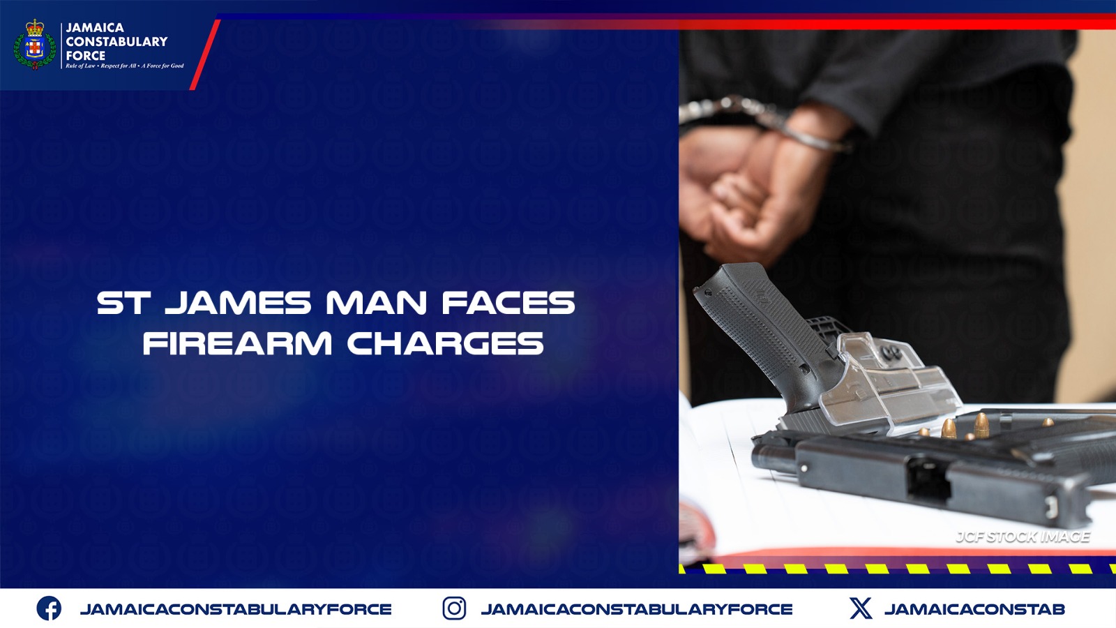 St James Man Faces Firearm Charges – Jamaica Constabulary Force