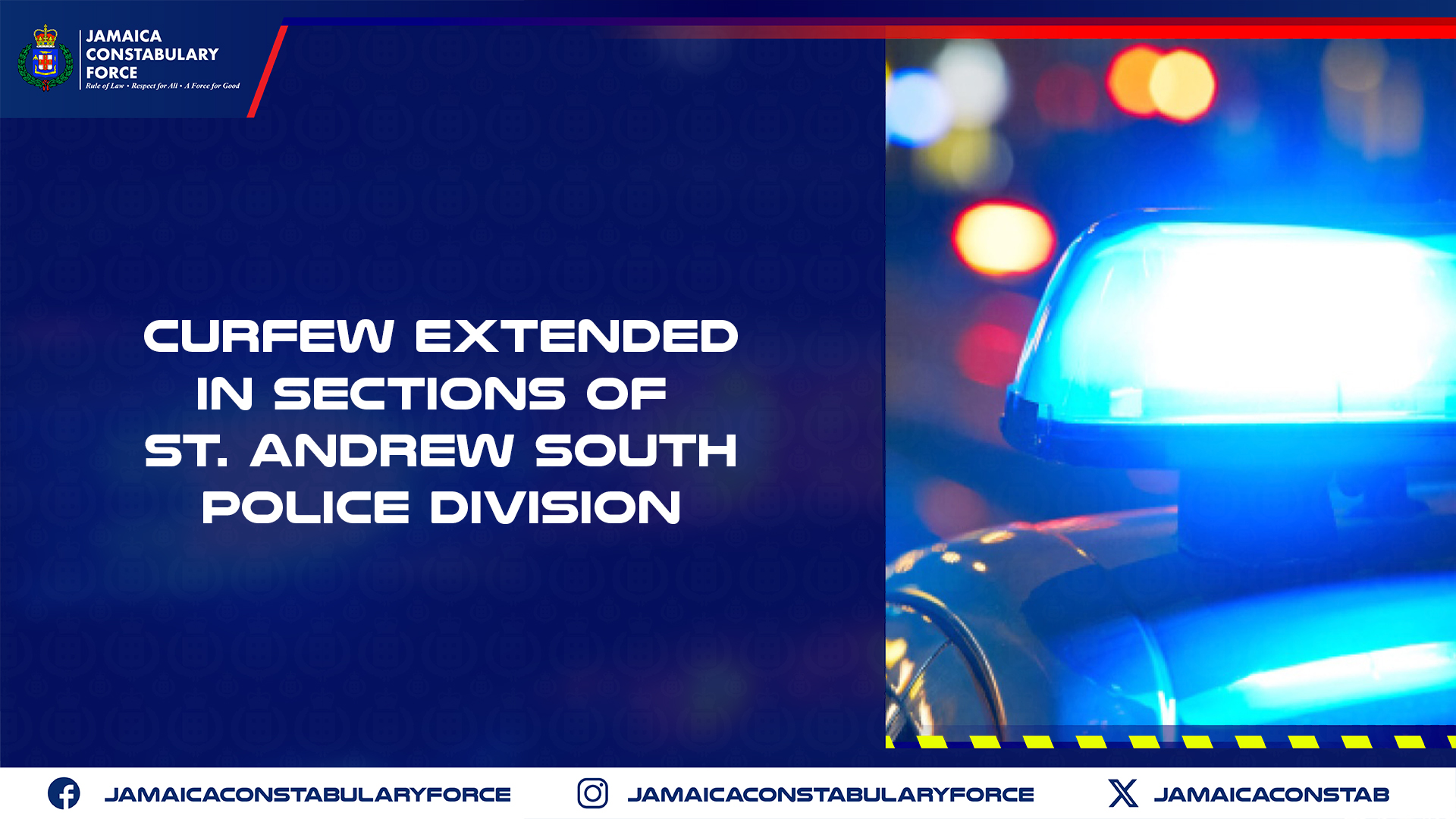 Curfew Extended in Sections of the St. Andrew South Police Division