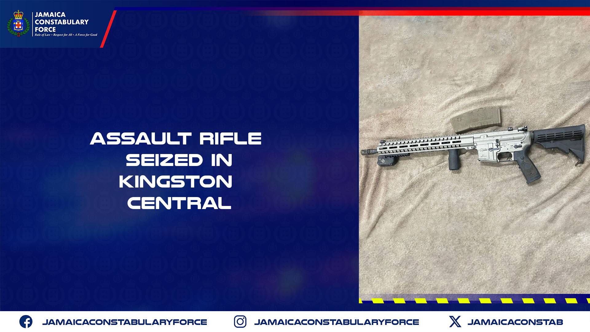 Assault Rifle Seized in Kingston Central - Jamaica Constabulary Force